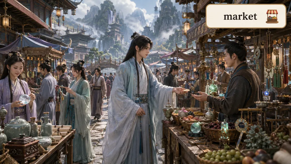 market 古风语义配图