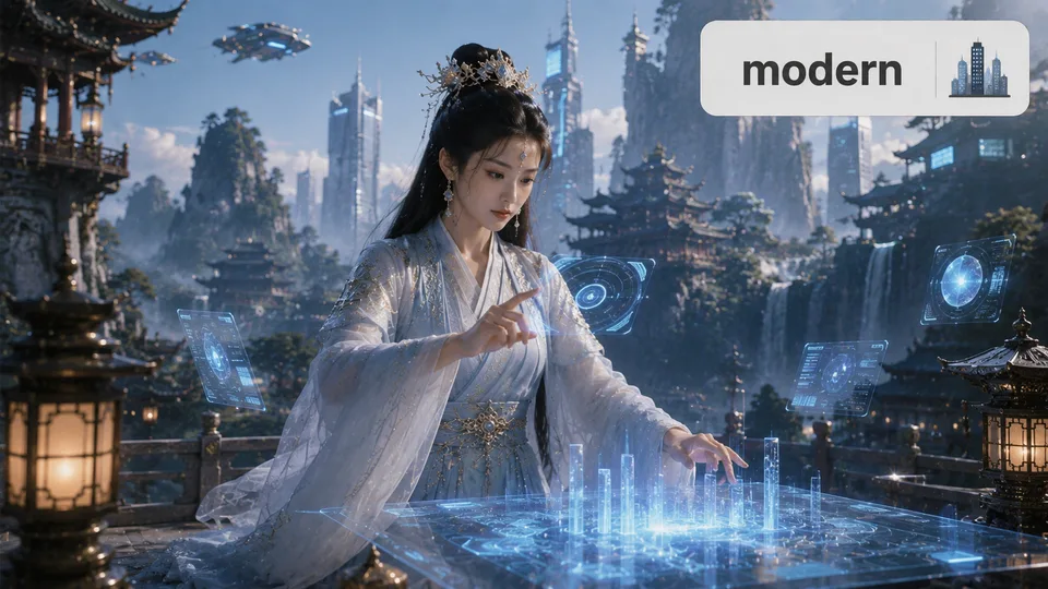 modern 古风语义配图