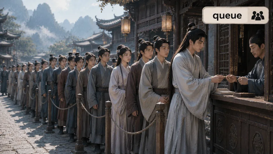 queue 古风语义配图