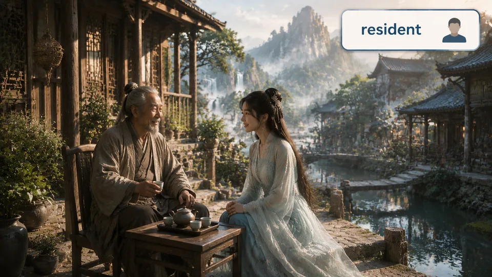 resident 古风语义配图