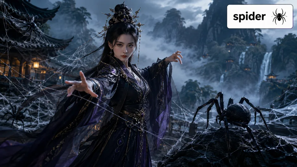 spider 古风语义配图